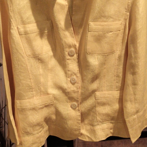 FINAL PRICE NWOT Jones New York Collection 100% Linen Gold Light Jacket - Picture 4 of 10